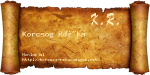 Korcsog Réka névjegykártya