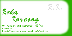 reka korcsog business card